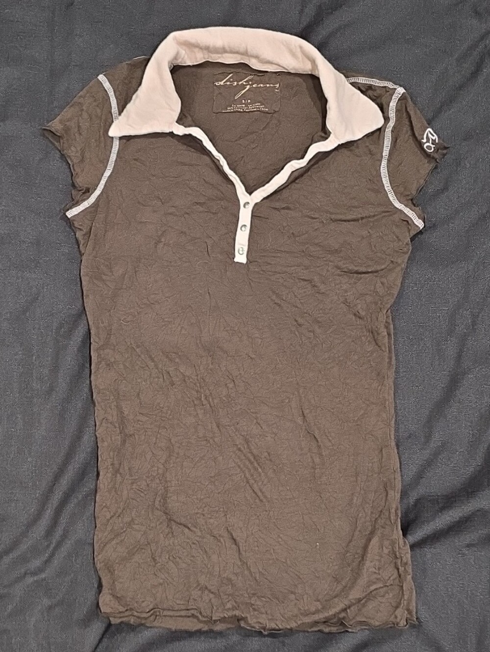 dishjeans Size Small Brown Short Sleeve Polo Tee